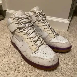 Nike Dunk High SB MITA Japan Purple White Gum 9 Black Ostrich Denim Snake 2007 Nike Dunk High Premium “Croc Star” Black White Quasar Purple  main image 3